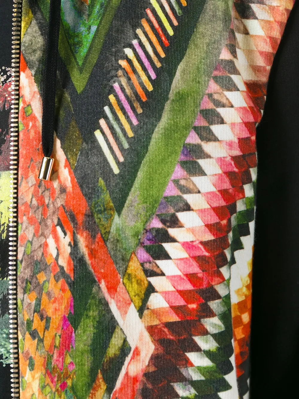 Balmain folkloristische print hoodie Zwart