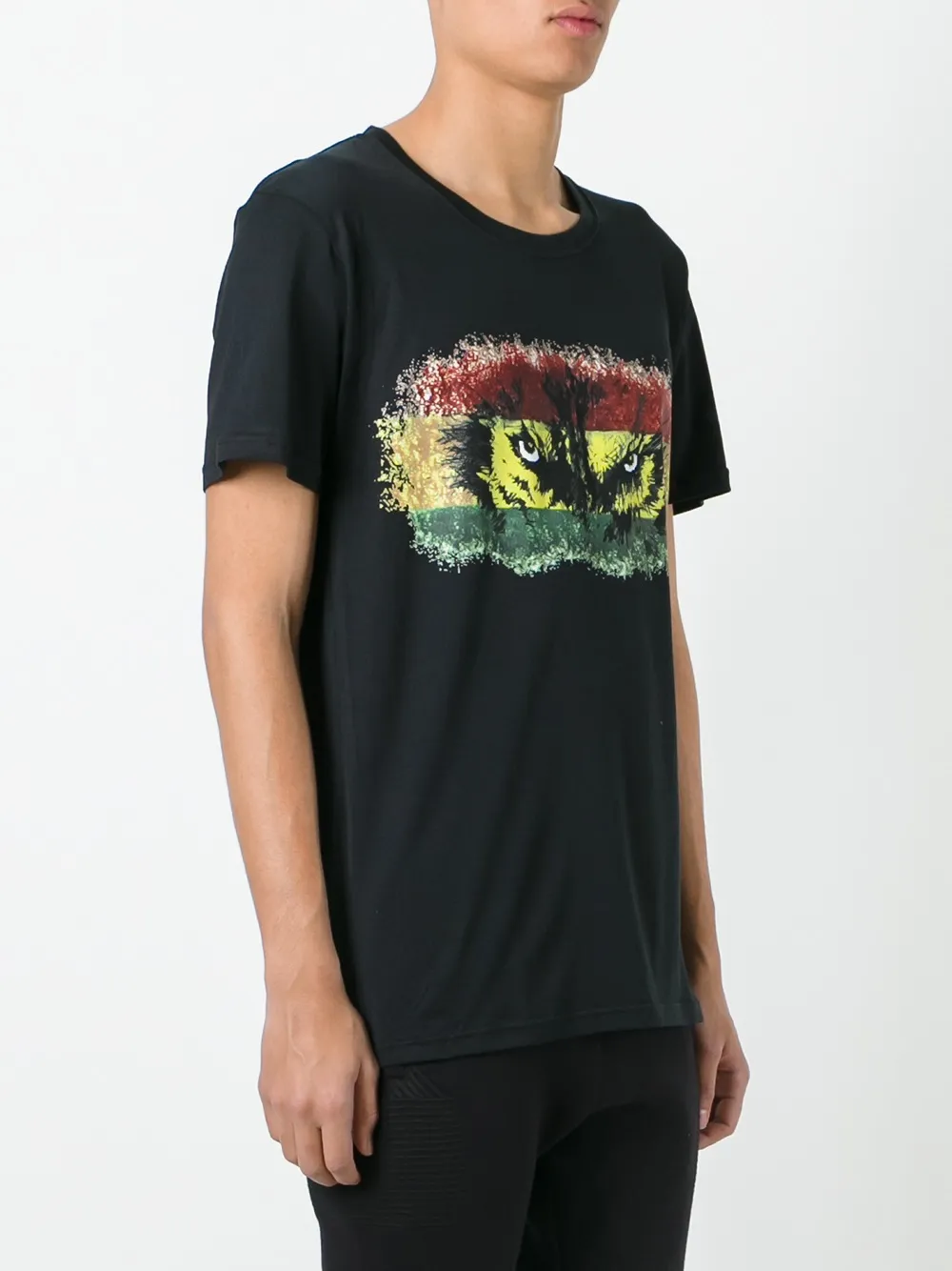 Balmain T-shirt met tie-dye print Zwart