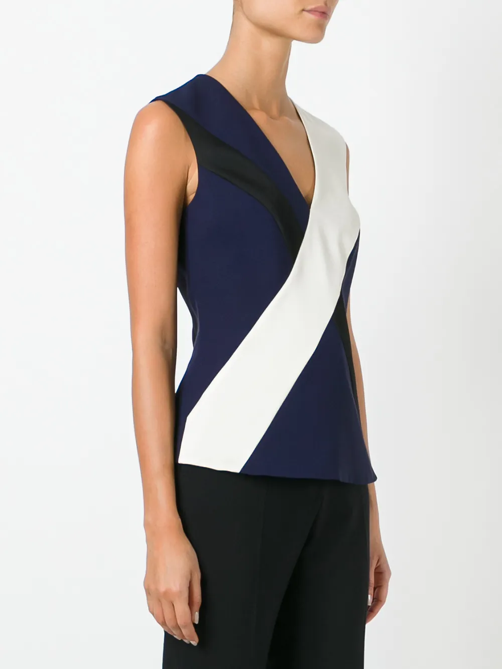  Lanvin Seidentop Mit V Ausschnitt   Blau 
