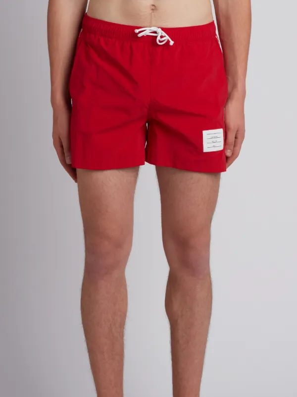 Swim Trunk In Funmix Icon-Embroidered Red Nylon