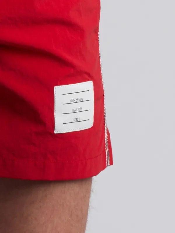 Swim Trunk In Funmix Icon-Embroidered Red Nylon