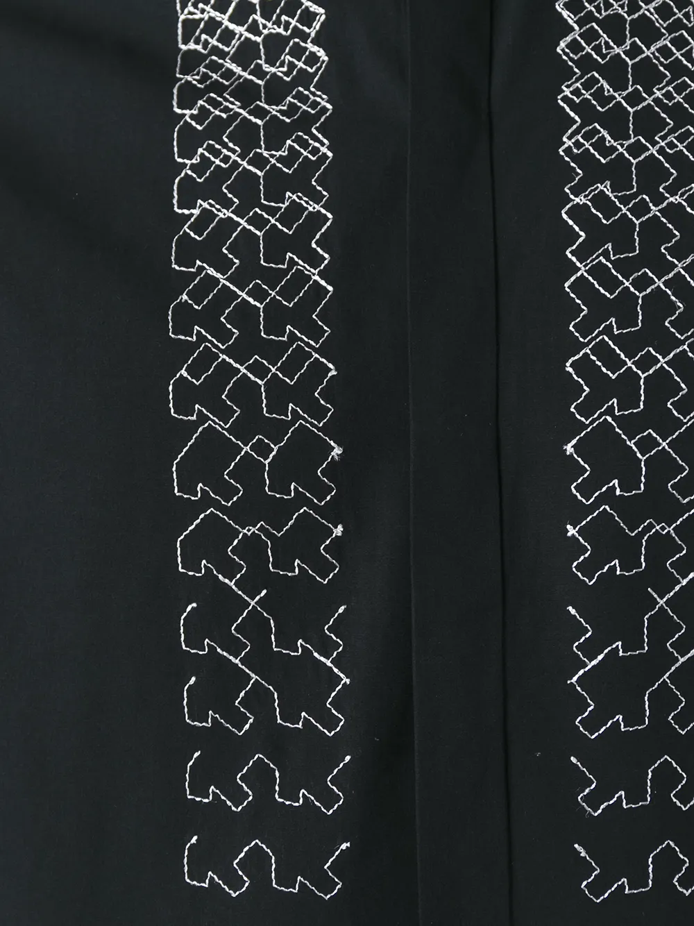 几何刺绣门襟衬衫