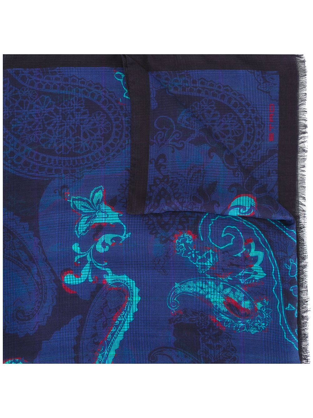 

ETRO frayed edge scarf - Blue