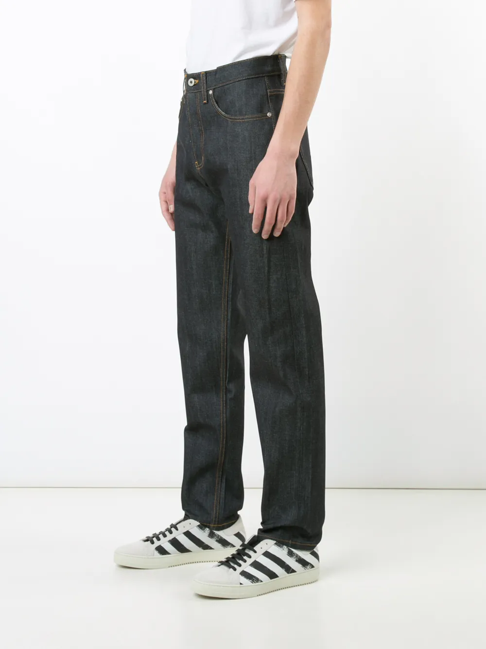 Naked and Famous Straight jeans Blauw