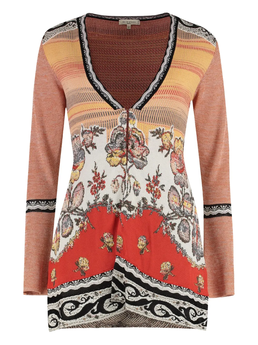 ETRO slit front-knitted blouse | Orange | Image 1