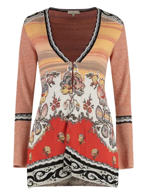 ETRO slit front-knitted blouse