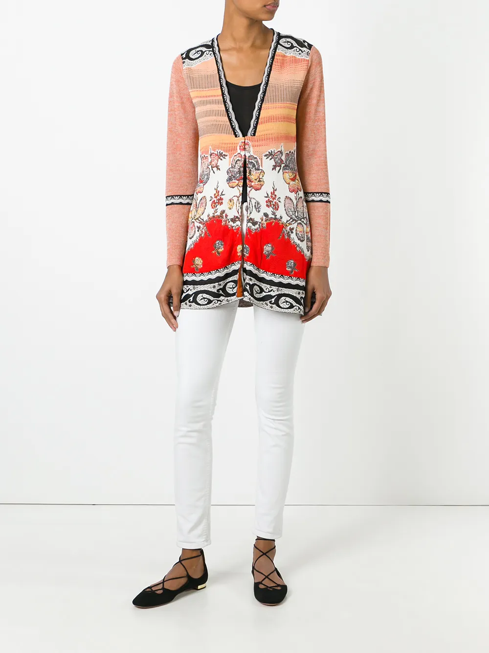 Etro Slit Front Knitted Blouse In Multi