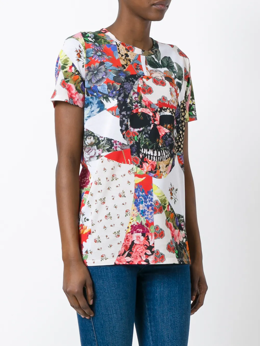 Alexander McQueen floral skull T-shirt Veelkleurig