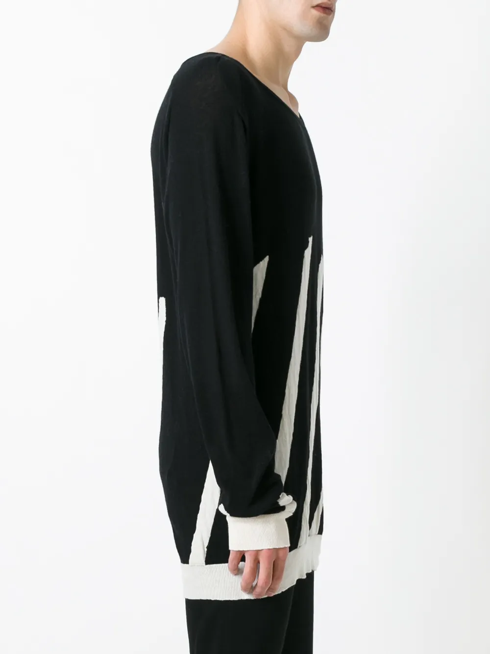  Haider Ackermann Pullover Mit Streifen   Schwarz 