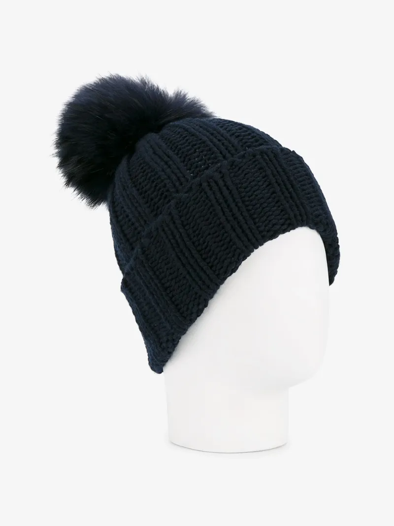 Inverni fur pom pom beanie