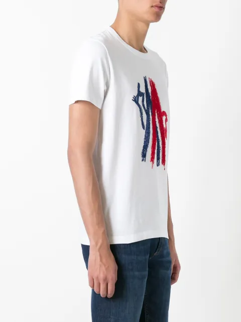 moncler logo embroidered t shirt