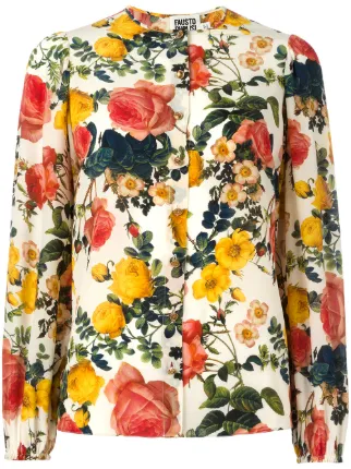 flores estampado Fausto Puglisi de sin de Camisa con cuello HPAA4w