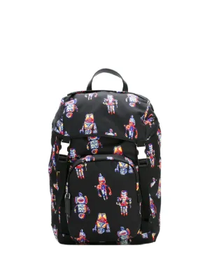 Prada logo-plaque Backpack | Black | FARFETCH display picture 3