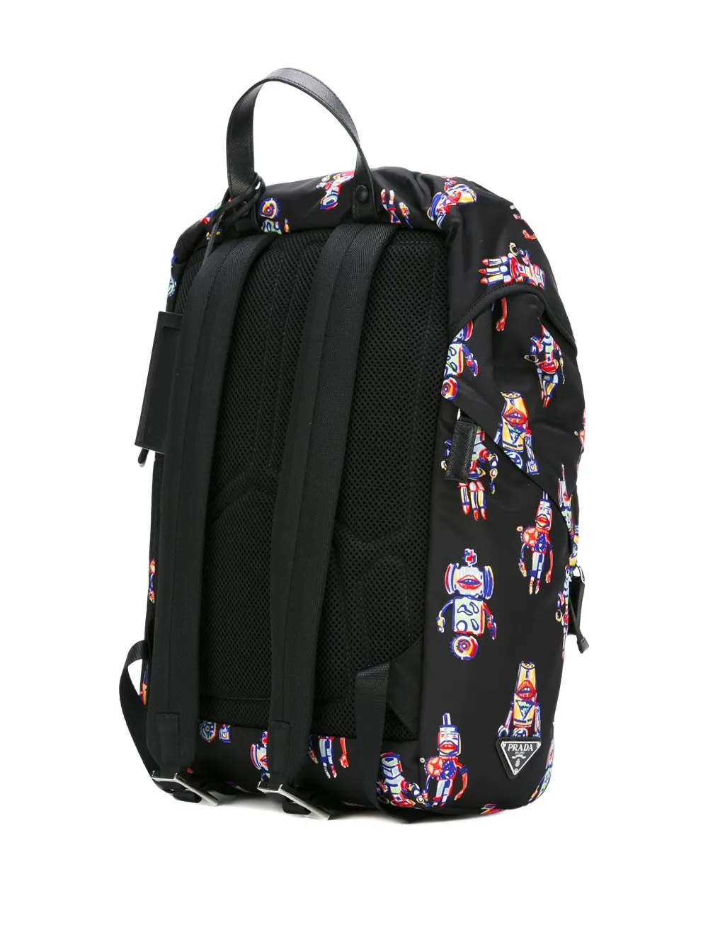 Prada robot print backpack Zwart