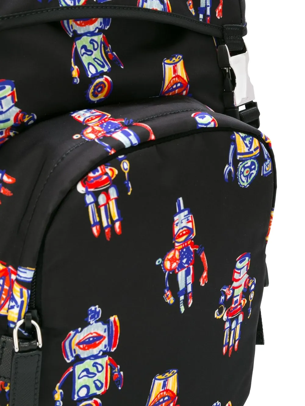 Prada robot print backpack Zwart