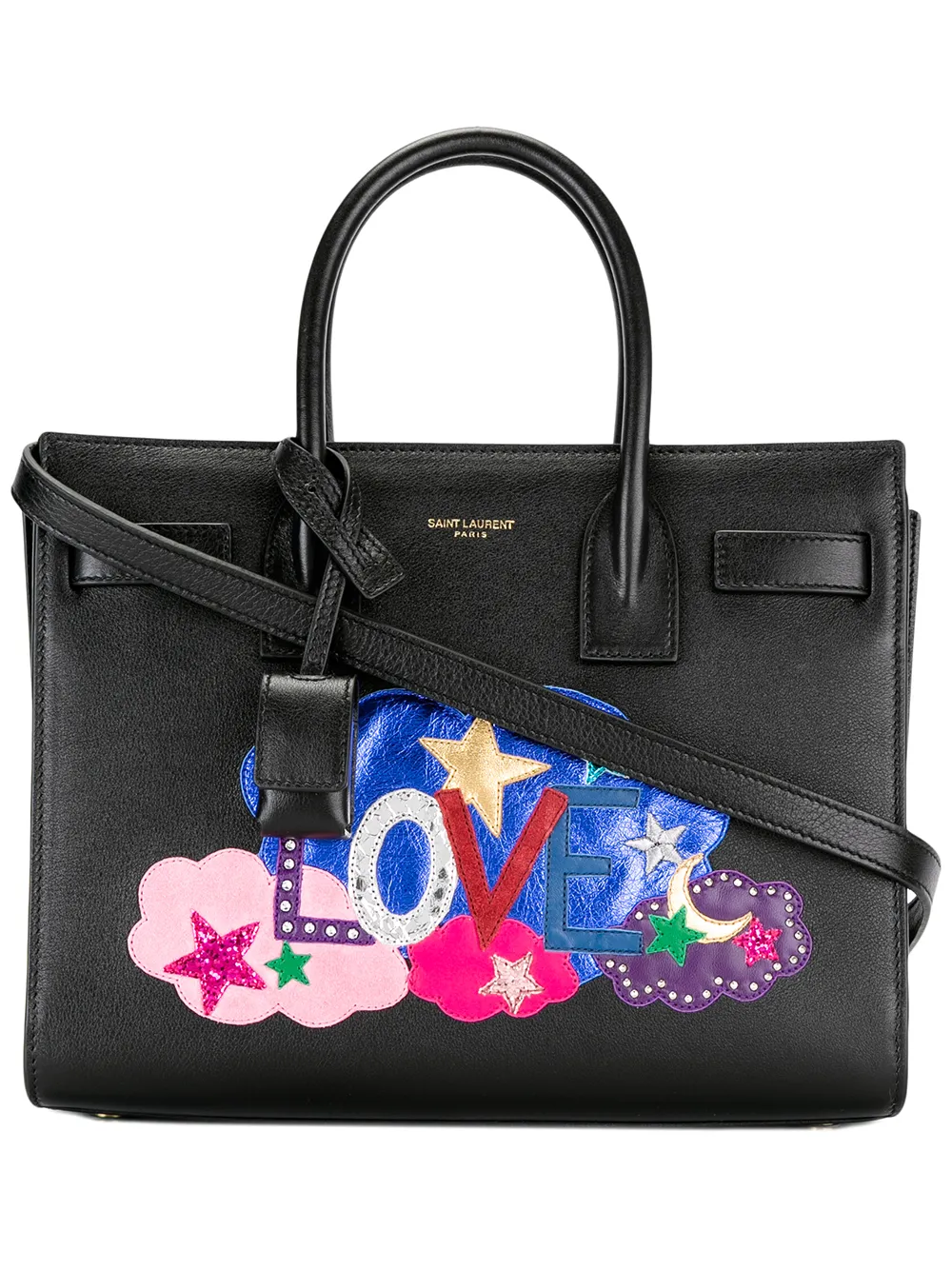 Saint Laurent Baby Sac De Jour Love Tote In Black