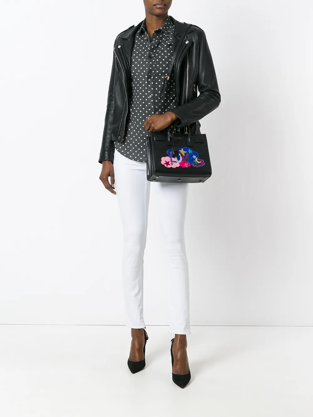 Saint Laurent baby Sac de Jour Love tote Zwart