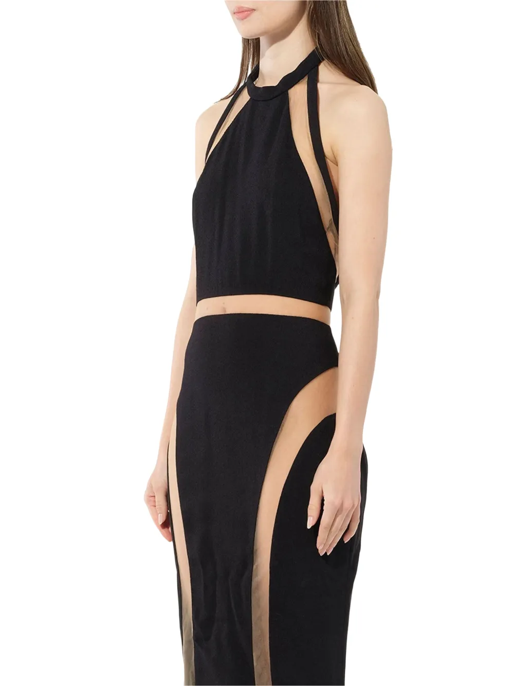  Balmain Robe Longue à Dos-nu - Noir 