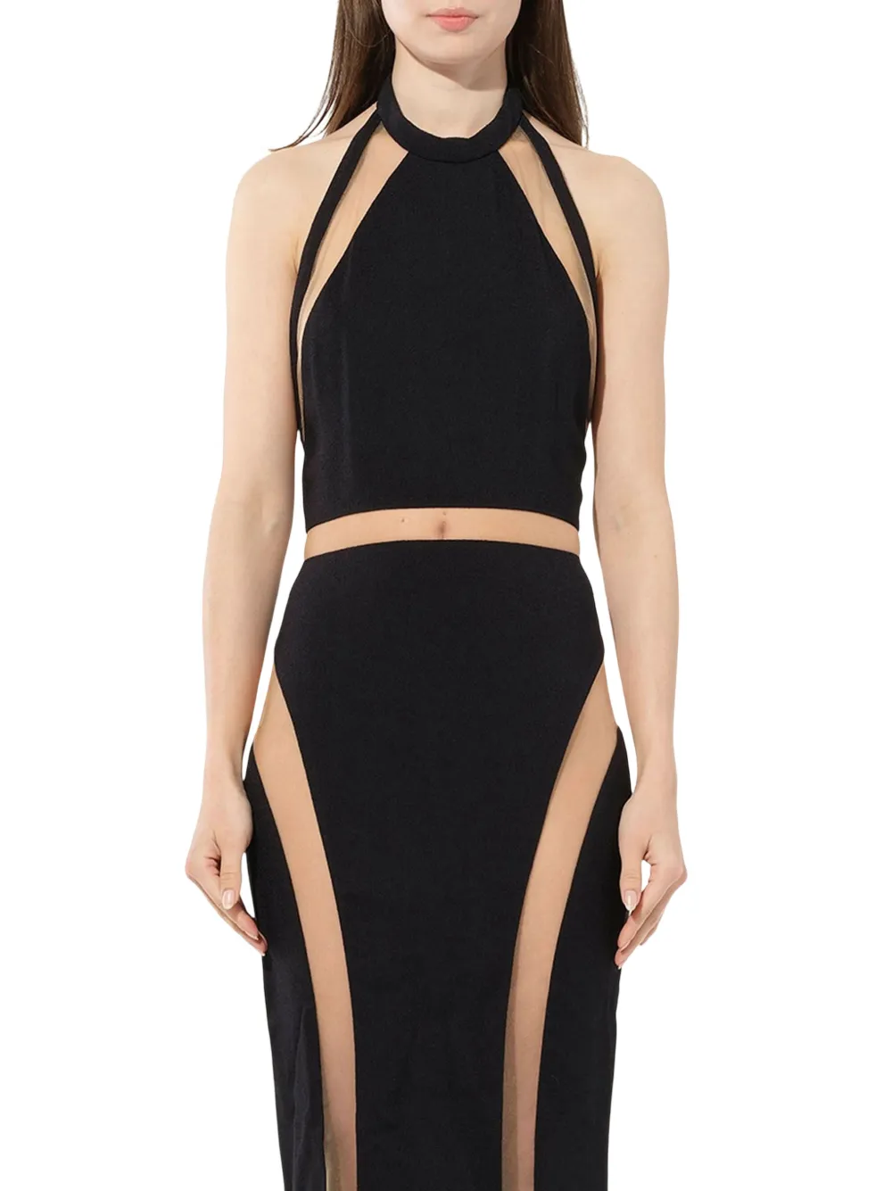  Balmain Robe Longue à Dos-nu - Noir 