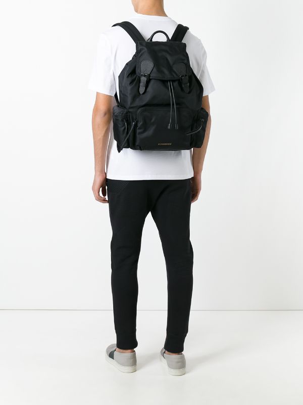 the large rucksack in technical nylon and leather