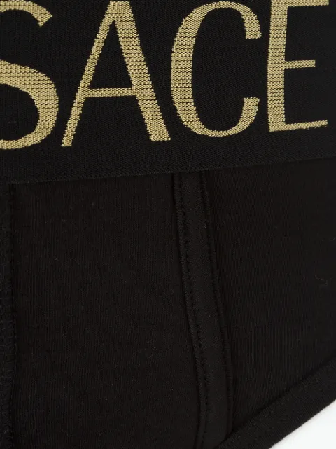 VERSACE pack of three logo waistband briefs
