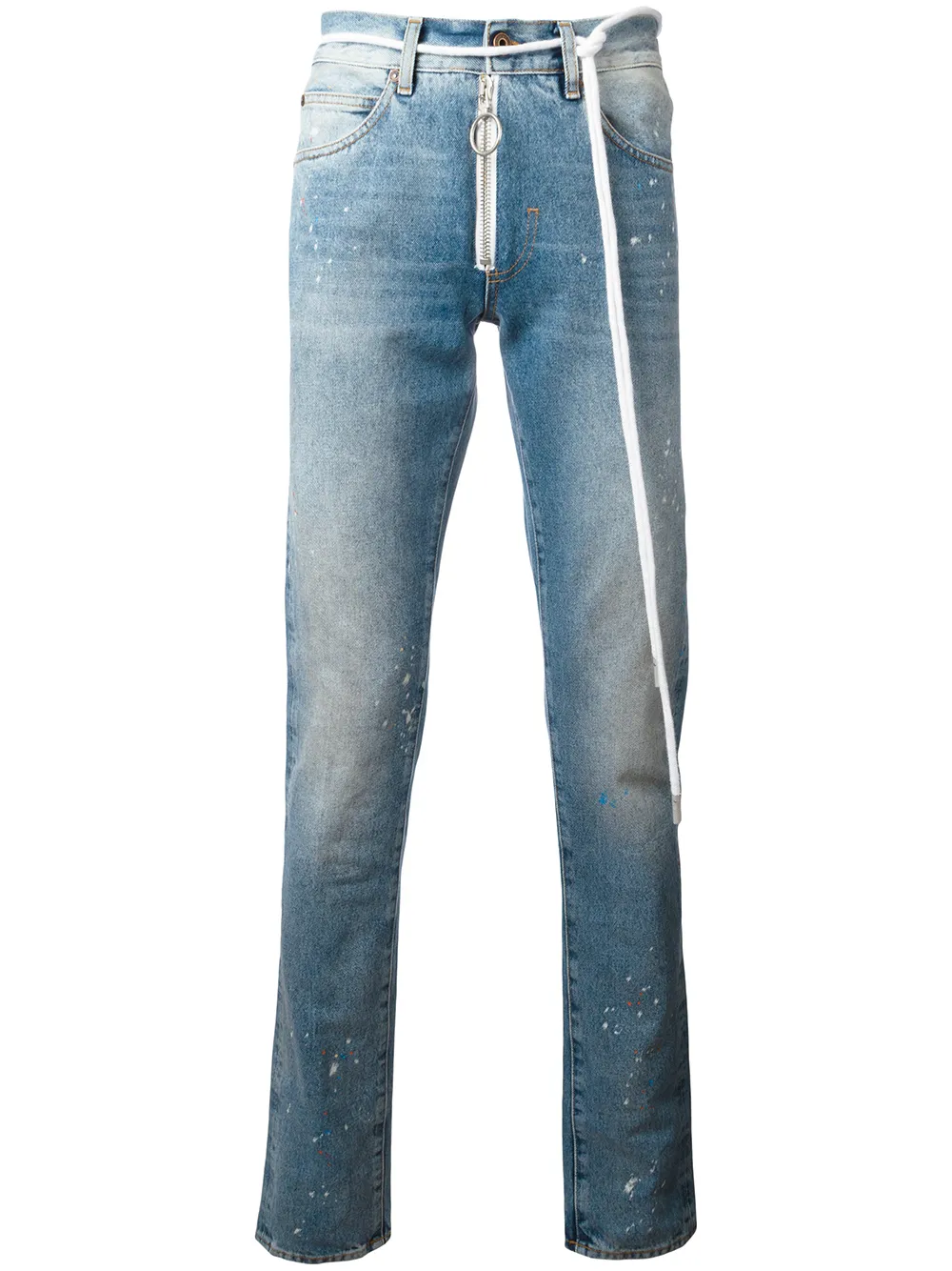 Off-White splitter print slim-fit jeans - Blu