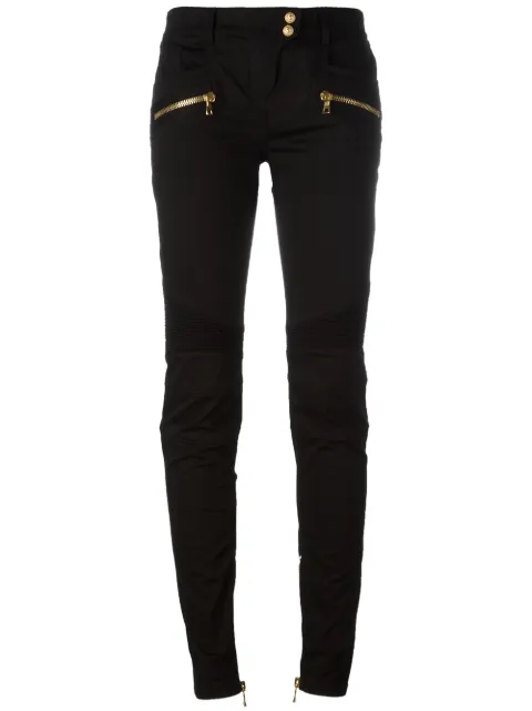 Balmain skinny biker trousers