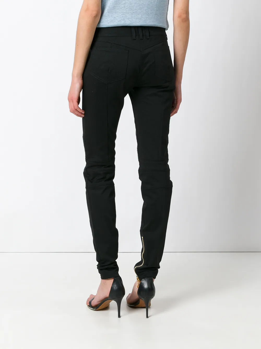 Balmain skinny biker trousers Zwart