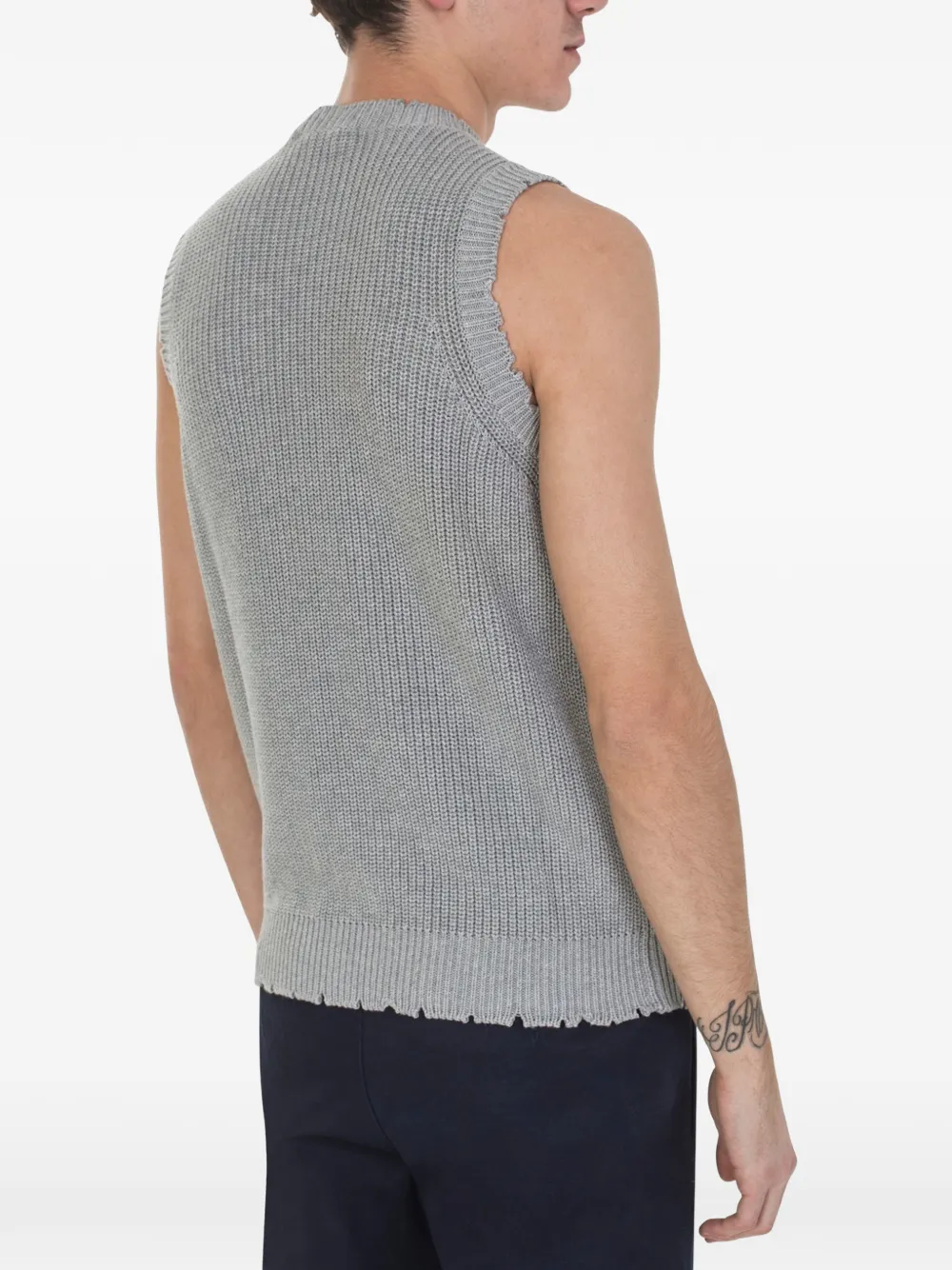  Msgm Distressed Sleeveless Jumper - Gris 