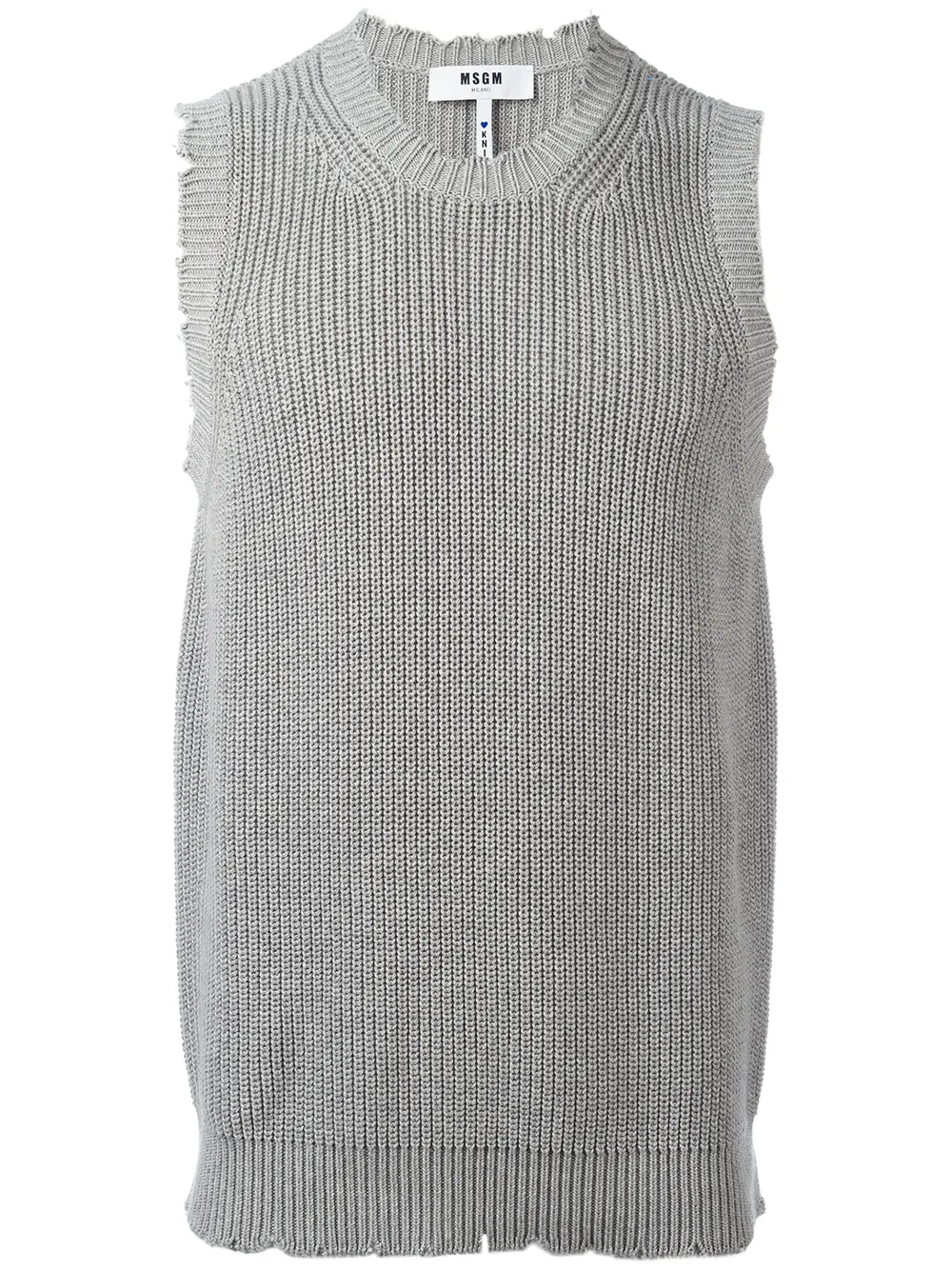 MSGM distressed sleeveless jumper | gris | Image 1