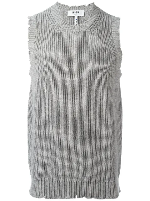 MSGM distressed sleeveless jumper 
