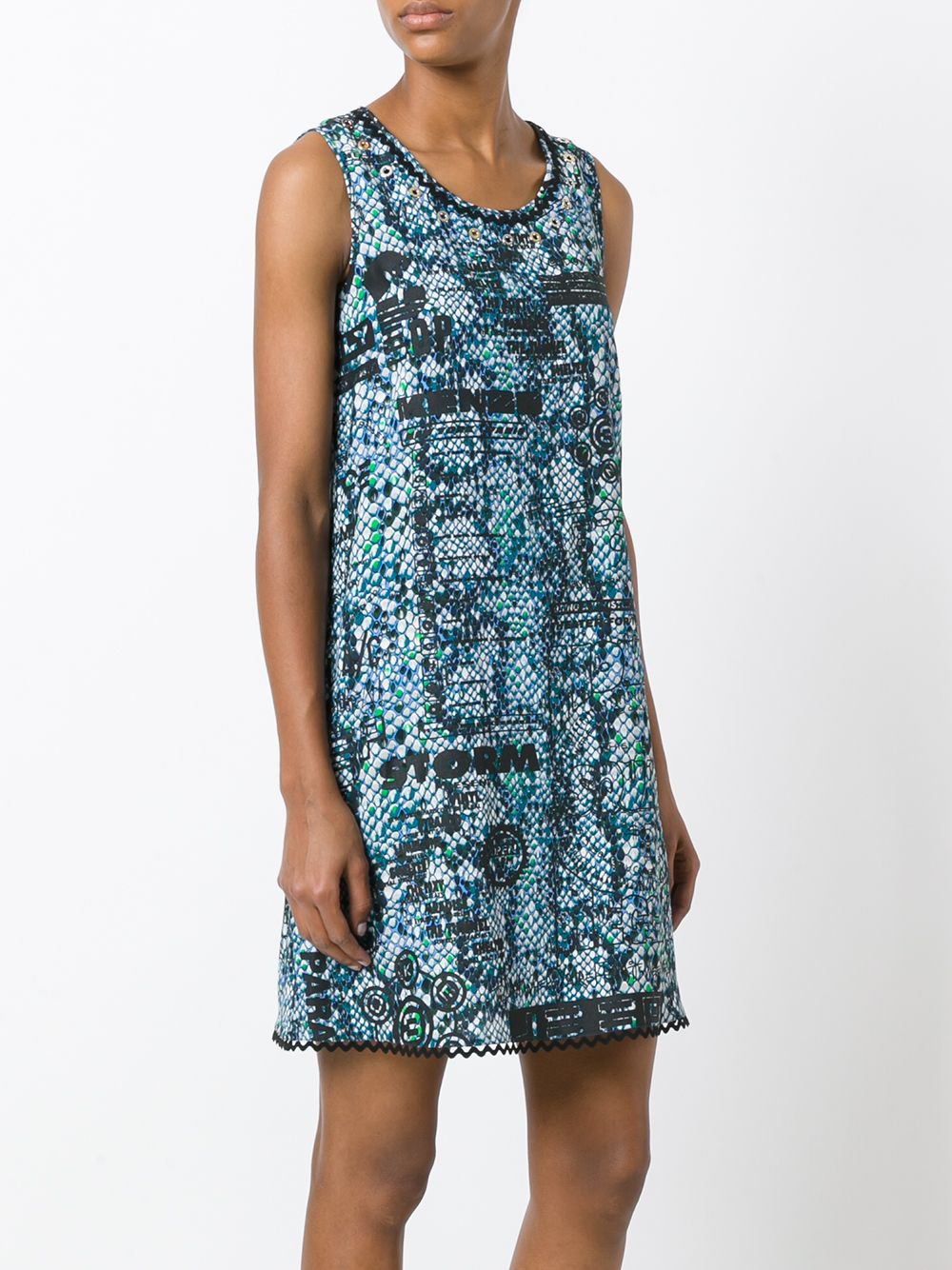 蛇皮纹直筒连衣裙