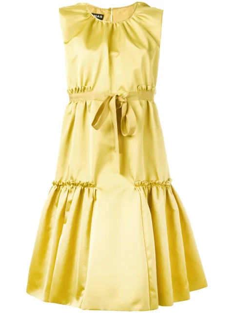 Rochas pleated trim flared dress 
