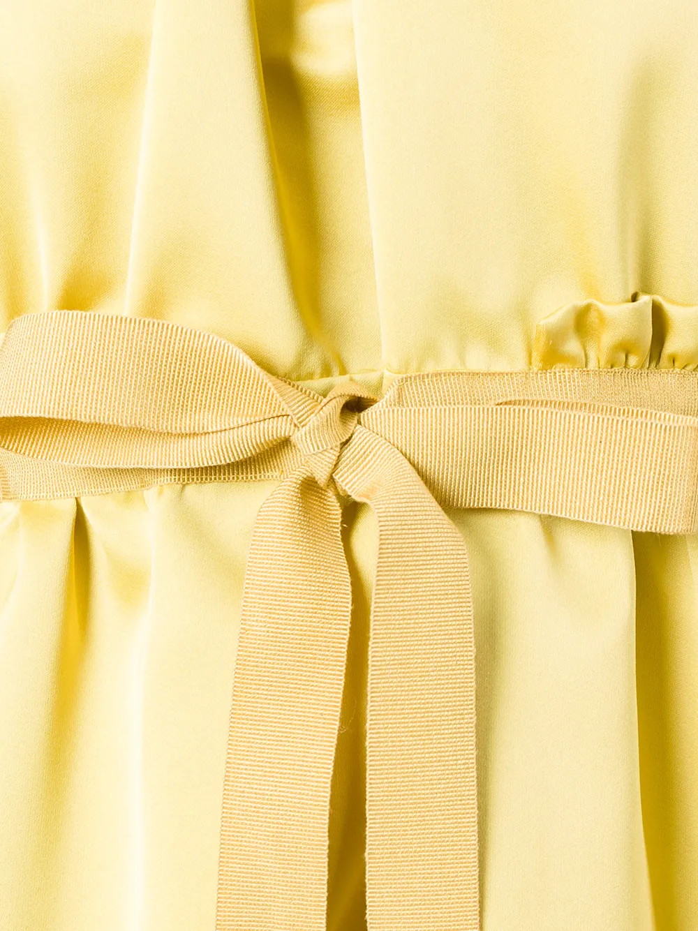 Rochas pleated trim flared dress Geel