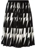 Neil Barrett lightning bolt pleated skirt - Black