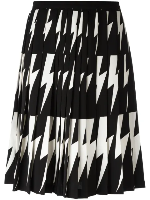 Neil Barrett lightning bolt pleated skirt