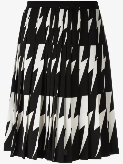 Neil Barrett lightning bolt pleated skirt