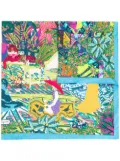 Ferragamo jungle print scarf - Blue