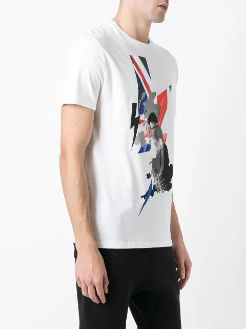 NEIL BARRETT NEIL BARRETT T-SHIRT MIT GRAFISCHEM PRINT - WEIß