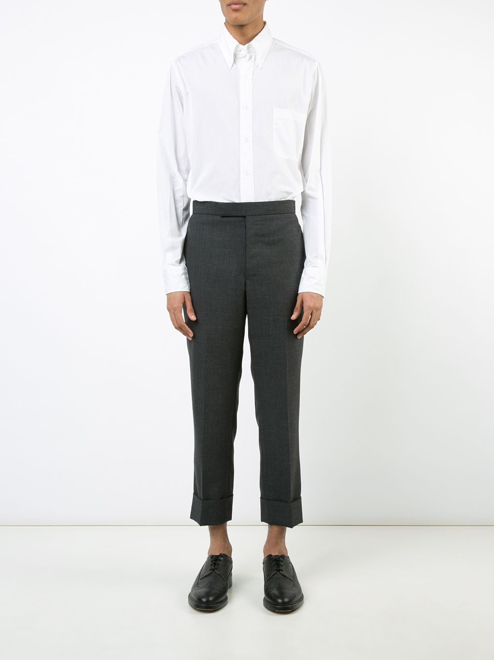 Thom Browne Classic Button-Down Poplin Shirt - Wit