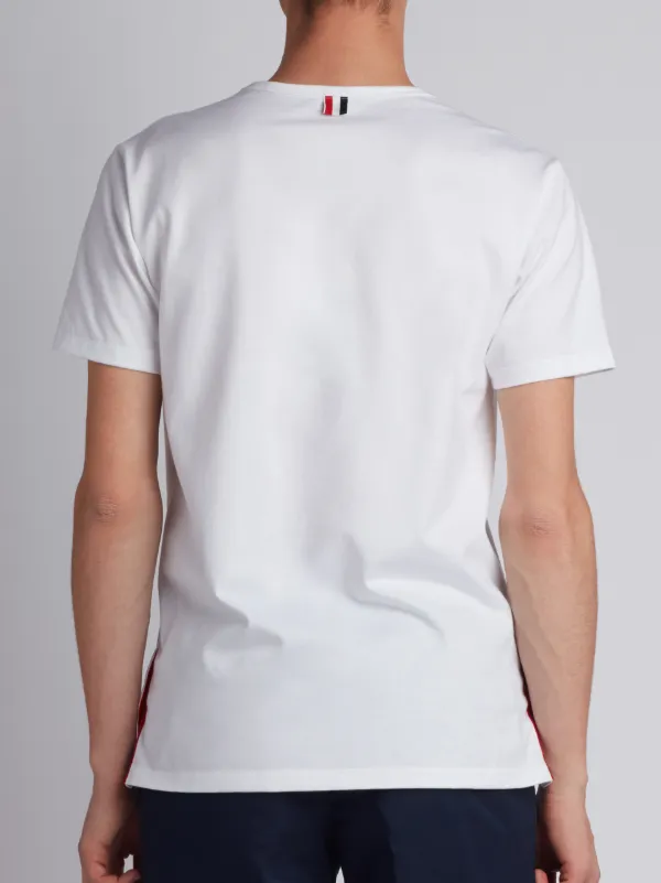 Short Sleeve T-Shirt With Chest Pocket In White Jersey
