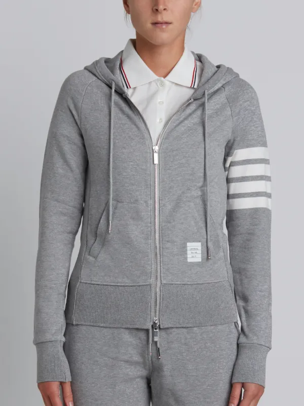 Womens Full Zip Hoodie With Engineered 4-Bar Stripe