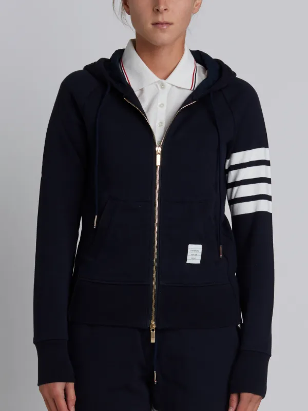 Womens Full Zip Hoodie With Engineered 4-Bar Stripe