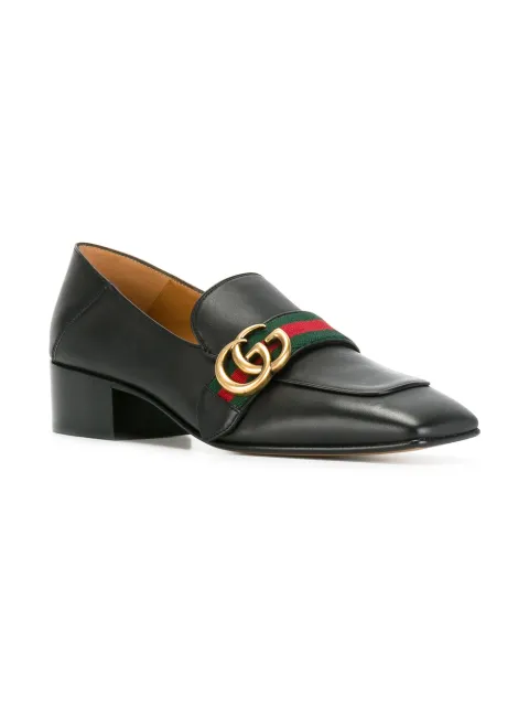 GUCCI Peyton 75 Leather Heeled Courts in Black | ModeSens