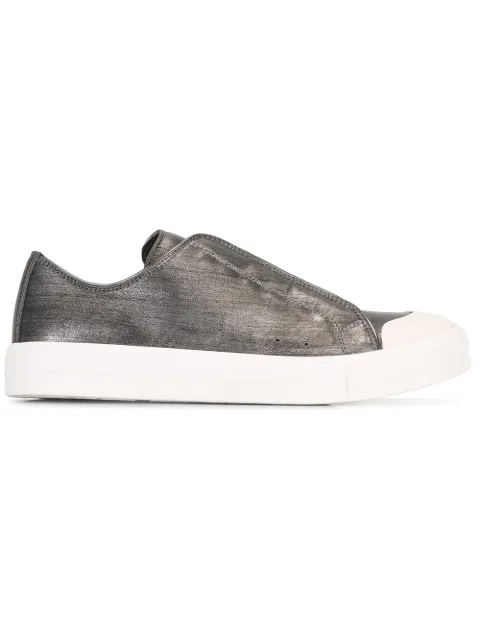 alexander mcqueen metallic leather sneakers