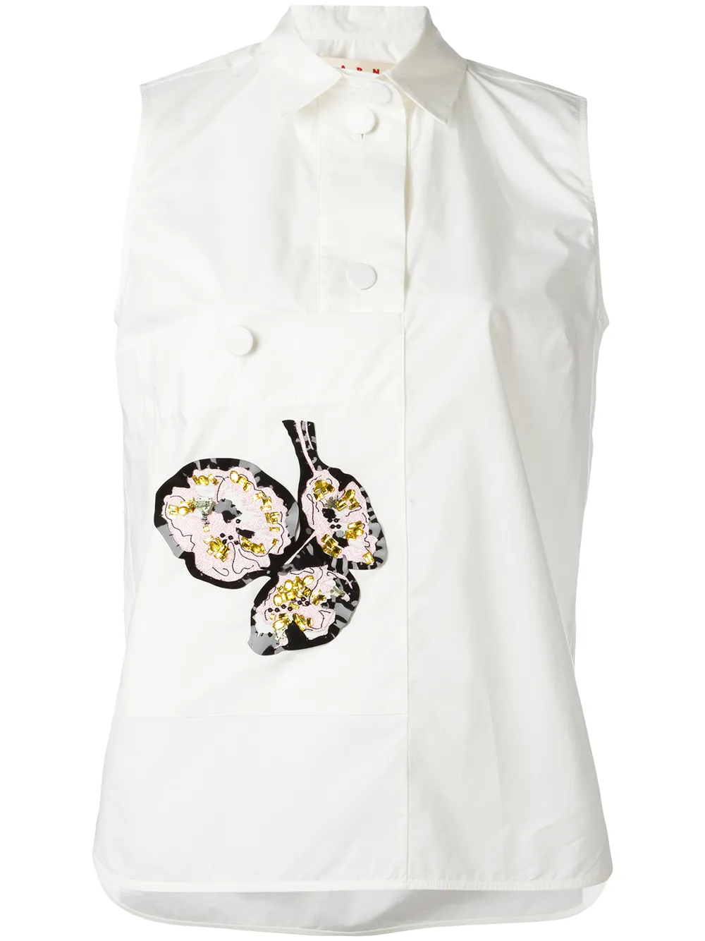 Marni sleeveless appliqué shirt | White | Image 1