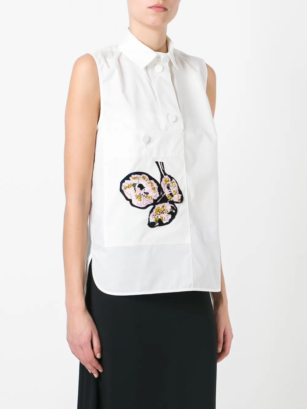 Marni Mouwloos shirt Wit