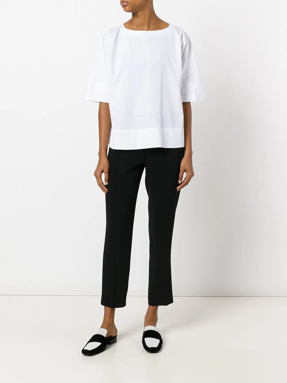 Alberto Biani rear pleat blouse - Wit