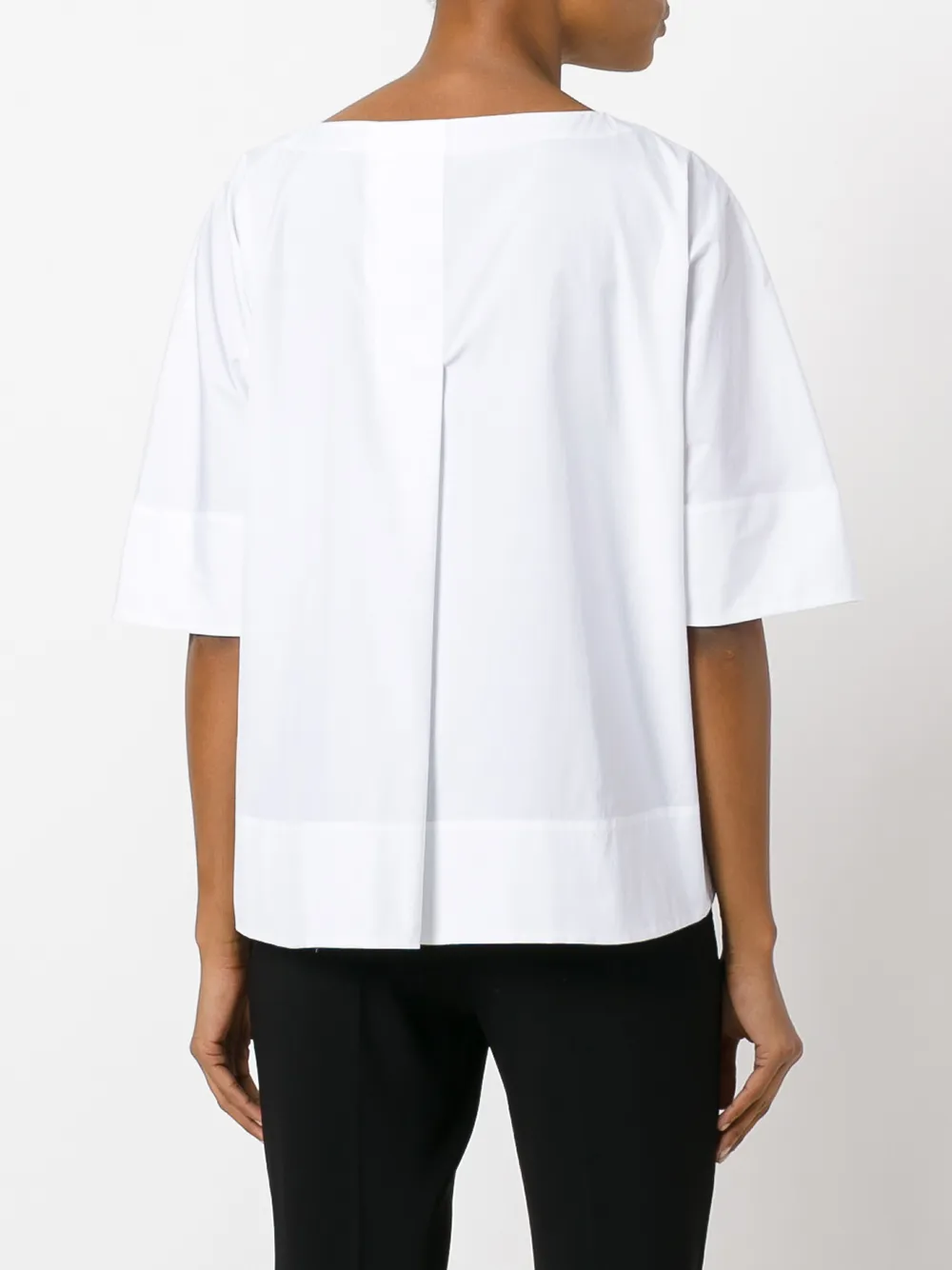 Alberto Biani Rear Pleat Blouse In White