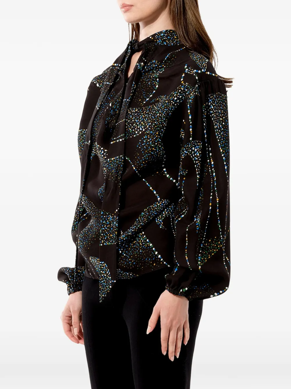  Balenciaga Bluse Mit Print   Schwarz 